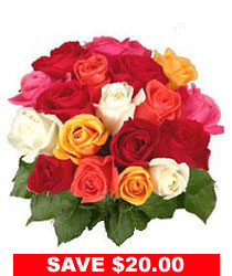 Two Dozen Mixed Sweetheart Roses from Flowers All Over.com 