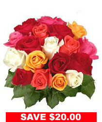 Two Dozen Mixed Sweetheart Roses