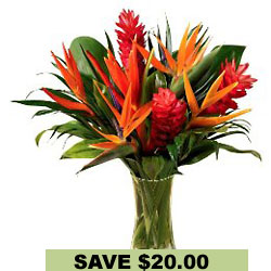 Paradise Found<br> Tropical Bouquet w/Free Vase