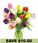 Spring Tulip Bouquet<BR>(15 Stems)<br>with Free Vase