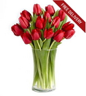 Valentines Red Tulips<br><b>Free Delivery</b>