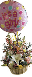 Baby Girl Bouquet with Balloons