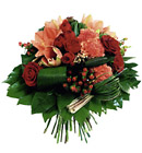 Round Bouquet in Red and Orange