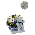 It's a Boy! Flowers, Bear & Balloon