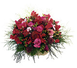 Basket of Mixed Flowers � Red