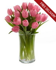 Valentines Pink Tulips<br><b>Free Delivery</b>
