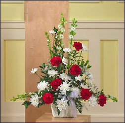Red & White Traditional<br>Sympathy Basket 