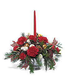 Single Red Taper Centerpiece