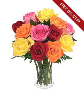 Mixed Rose Bouquet<br><b>Free Weekday Delivery</b> from Flowers All Over.com 