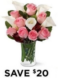 Pink Roses & Calla Lilies<br><b>Free Delivery from Flowers All Over.com