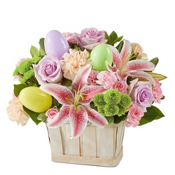 Eggcellent Blooms Basket<br><b>FREE DELIVERY from Flowers All Over.com 