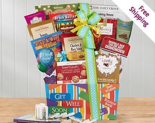 Get Well Soon Gift Basket<br><b>FREE 2 DAY DELIVERY! from Flowers All Over.com