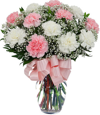Pink & White Greetings<b> from Flowers All Over.com 