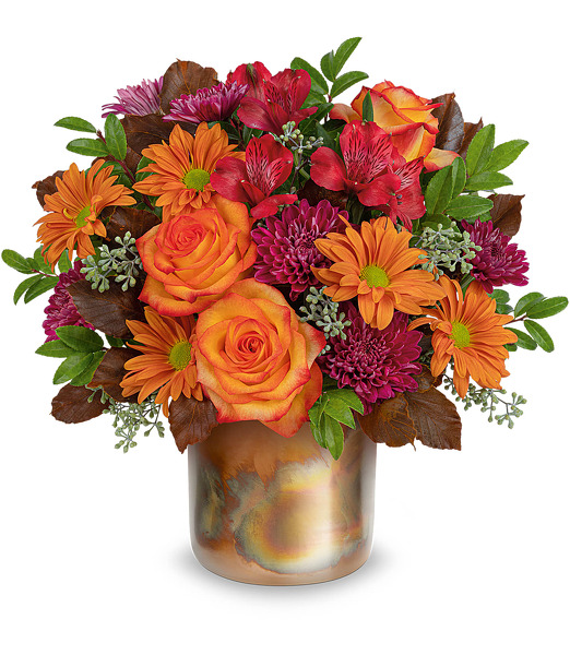 Autumn In Bloom<BR> Centerpiece<b><BR>FREE DELIVERY from Flowers All Over.com 