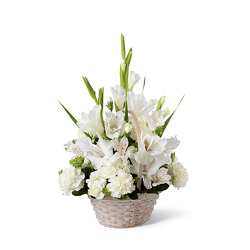 White Tribute Basket<b> from Flowers All Over.com 