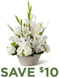 White Tribute Basket<b> from Flowers All Over.com