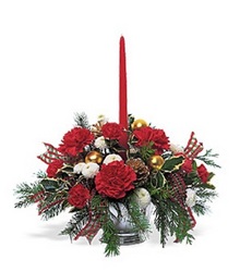 Red Candle<br> Centerpiece<b> from Flowers All Over.com 
