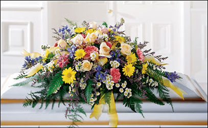 The Heavenly Scented Casket Spray<b> from Flowers All Over.com 