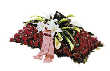 Italy- Funeral Sheaf with Ribbon from Flowers All Over.com 