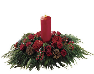 Chile- Holiday Traditions Candle Centerpiece from Flowers All Over.com 