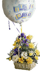 Baby Boy Bouquet with Balloon from Flowers All Over.com 