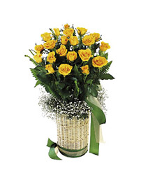 Korea- Yellow Rose Arrangement from Flowers All Over.com 