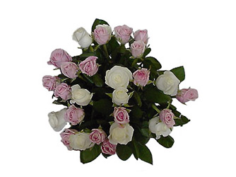 Luxembourg- Bouquet of Pink & White Roses from Flowers All Over.com 