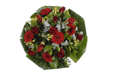 Netherlands- Mixed Red Flower Bouquet from Flowers All Over.com 