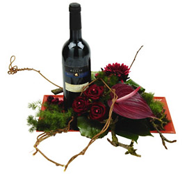 Netherlands- Arrangement with Wine from Flowers All Over.com 