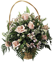 Turkmenistan-Pink Rose Basket from Flowers All Over.com 