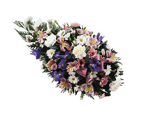 Pink & White Funeral Spray from Flowers All Over.com 