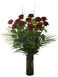 12 luxury long stemmed Red Roses from Flowers All Over.com 