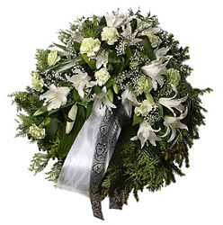 Lithuania-Wreath with Ribbon from Flowers All Over.com 