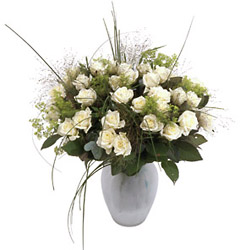 Belgium- Bouquet of White Roses from Flowers All Over.com 