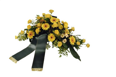 Germany- Funeral Arrangement with Ribbon from Flowers All Over.com 