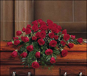 Red Rose Casket Spray<b> from Flowers All Over.com 