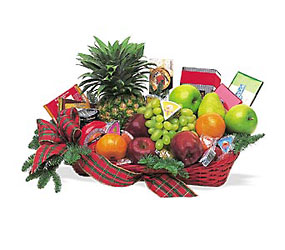 Holiday Fruit and Cheese Basket<b> from Flowers All Over.com 