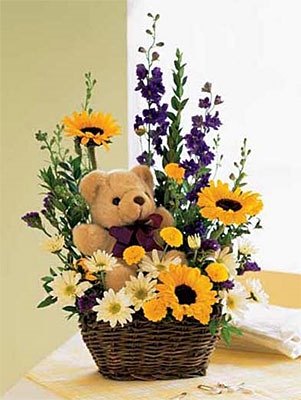 Birthday Bear and Buds<b> from Flowers All Over.com 
