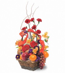 Fall Fruits and Flowers Basket<b> from Flowers All Over.com 