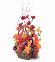 Fall Fruits and Flowers Basket<b><BR>FREE DELIVERY from Flowers All Over.com 