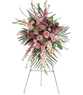 Feminine Grace<br> Pink Standing Spray from Flowers All Over.com 