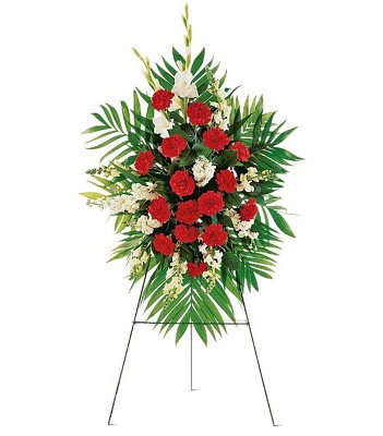 Red and White Standing Spray from Flowers All Over.com 