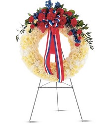 Patriotic Sympathy Floral Wreath<b> from Flowers All Over.com 